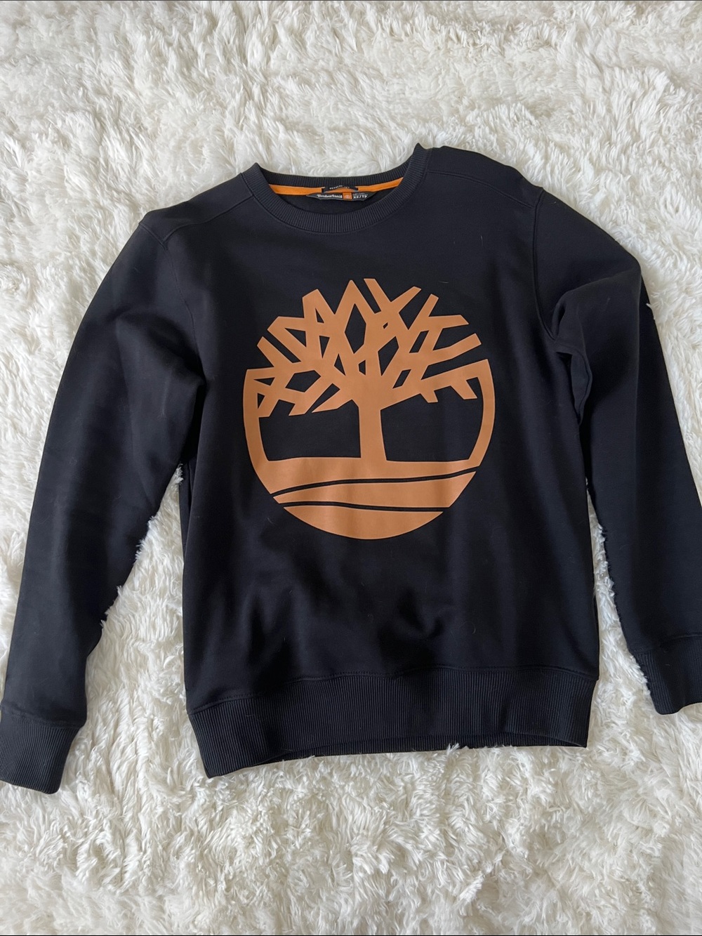 Timberland Black Crewneck Sweatshirt with Brown Tree Logo